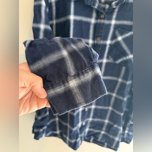 Vanilla Star Button Up Long Sleeve Plaid Flannel Womans SZ XXL Blue White Casual - Picture 3 of 10